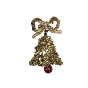 Vintage Christmas Tree Bell Brooch
